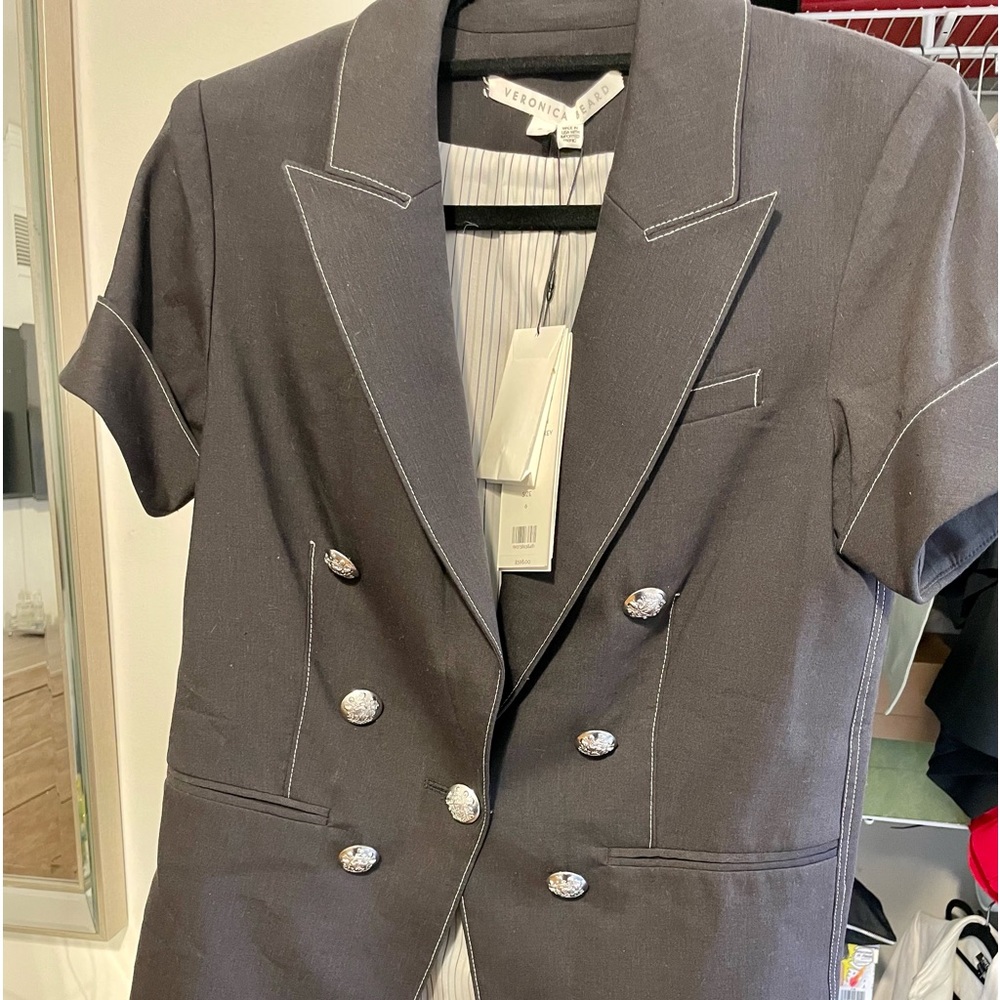 Veronica Beard Navy Linen Jacket